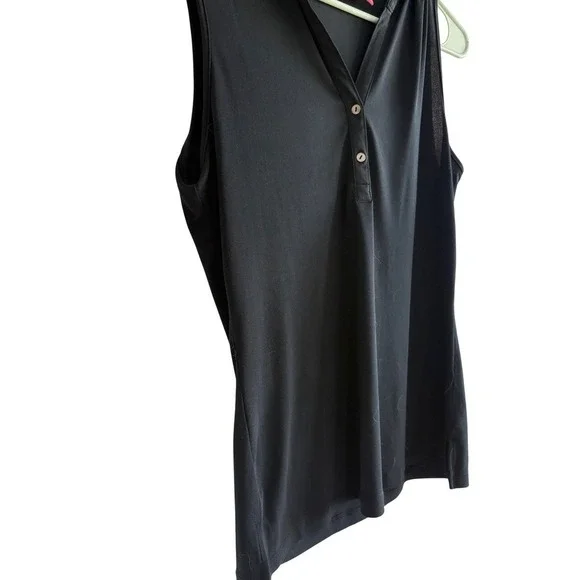 Merona‎ Sleeveless Blouse Button Down Collared Top Casual Black Size M - Picture 2 of 4